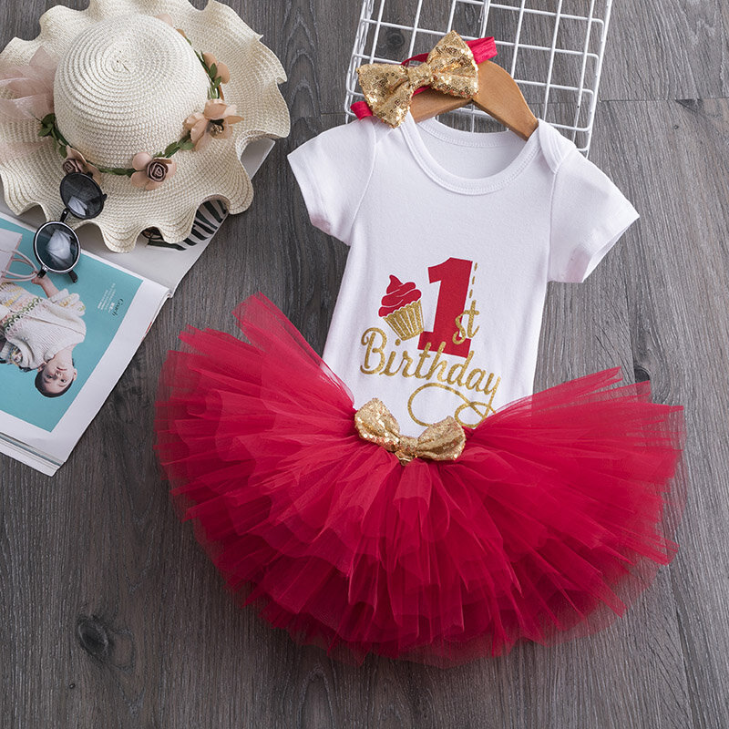 1 Year Baby Girl Clothes Unicorn Party tutu Girls Dress Newborn Baby Girls 1st Birthday Outfits Toddler Girls Boutique Clothing