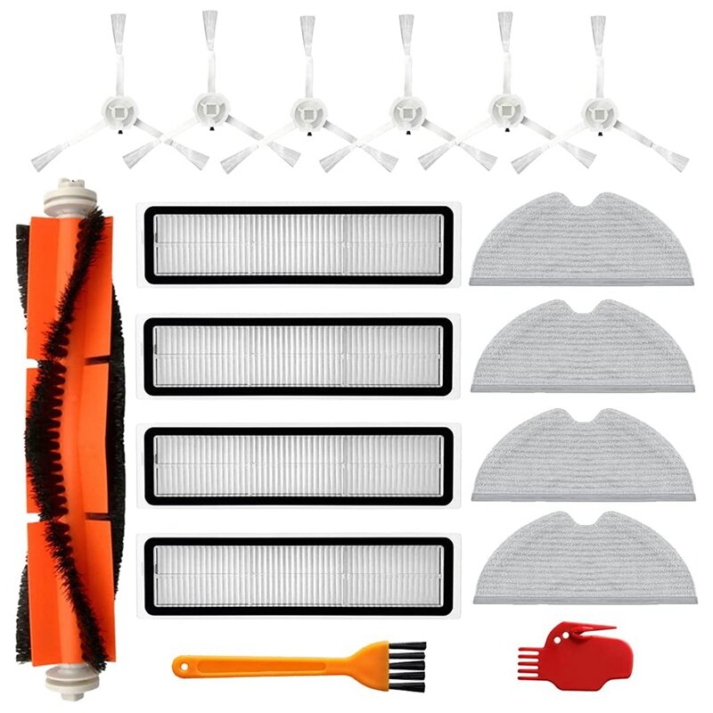 Kit di accessori per parti del vuoto Dreame D9, include 1 spazzola principale, 6 spazzole laterali, 4 filtri, 4 panni per Mop, 2 spazzole per la pulizia