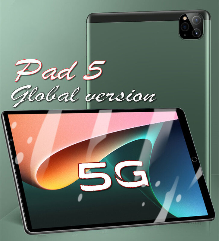 Versi Global Pad 5 Tablet Android Asli 8 Inci 8GB Rom 256GB Tablet Layar Tampilan 2K Android 8800MAh Tablet Pc 5G Jaringan