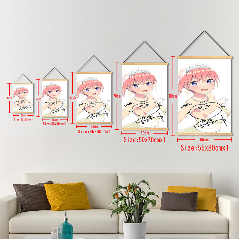 Wall Art Anime Modular Wooden Paintings The Quintessential Quintuplets Pictures Nakano Miku Prints Home Poster Canvas Room Decor