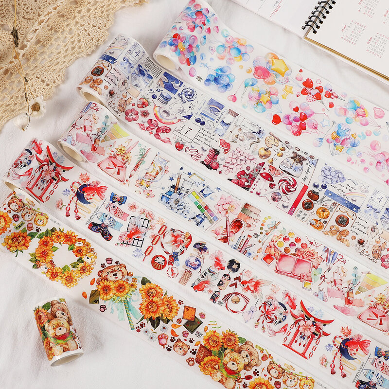 300cm Multi-Größen Kreative DIY Journal Collage PET Washi Band Scrapbooking Material Dekoration Masking Bänder Kawaii Schreibwaren