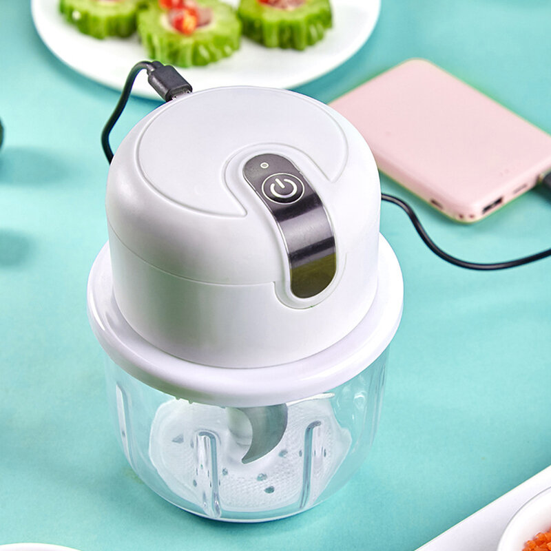 Elektrische Multifunctionele Keukenmachine Mini Knoflook Mincer Draagbare Groente Vleesmolen Ui Vleesmolen Glazen Kom