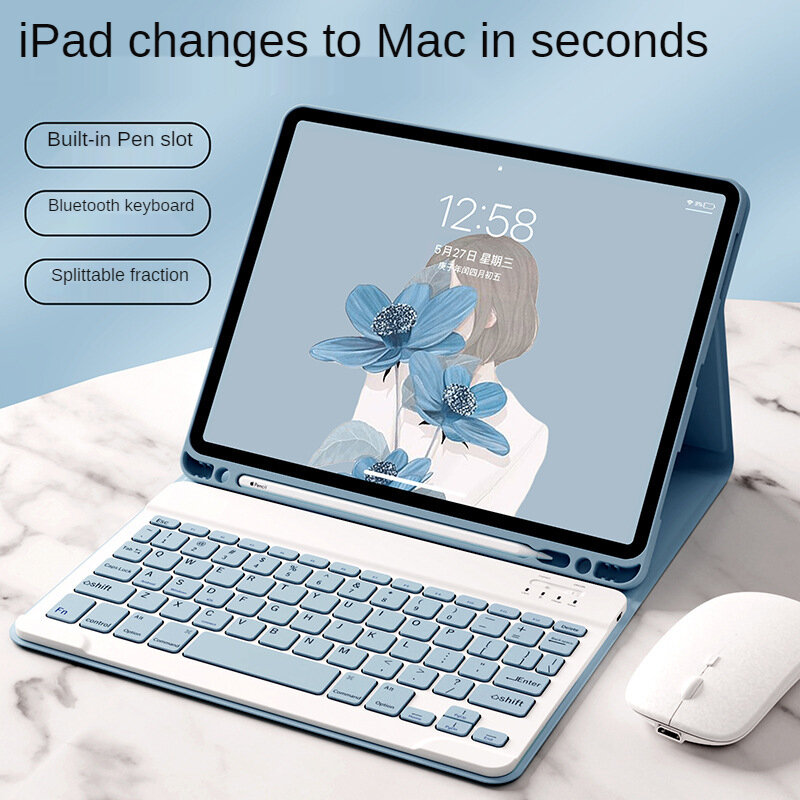 Dla iPad Pro 11 2021 przypadku klawiatura do ipada 9th 8th 10.2 powietrza 4 iPad powietrza 2020 2 powietrza 1 przypadku mysz i klawiatura z Bluetooth garnitur