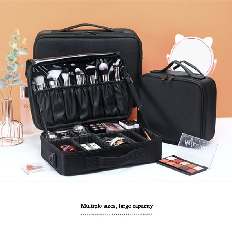 Bolsa de cosméticos de Viaje Unisex, estuche de maquillaje con cremallera multifunción, organizador necesario, bolsa de almacenamiento, bolsa de aseo