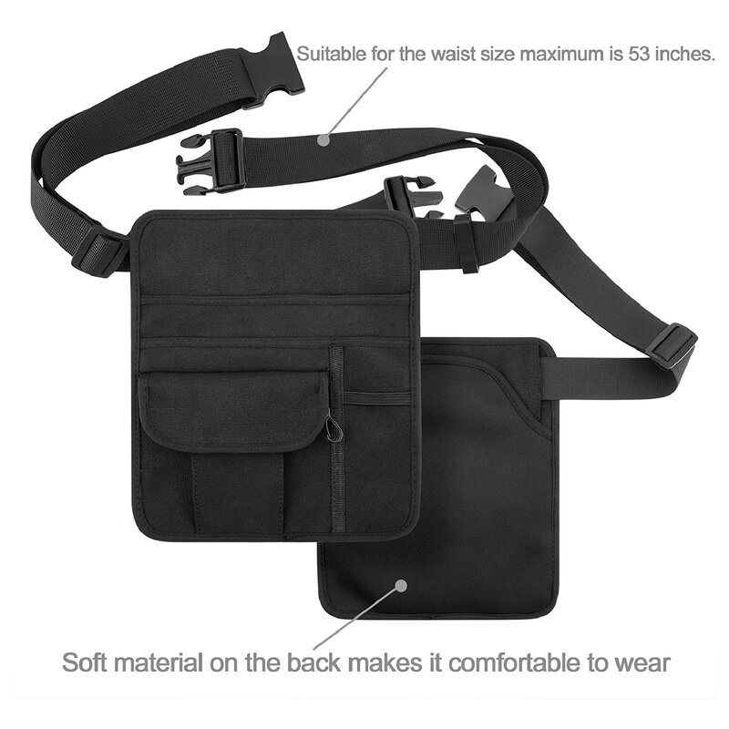 مطعم النادل المال جيب مطعم أسود 5-جيب المئزر منظم جيوب مع حزام الخصر قابل للتعديل حزام Cafes المقاهي