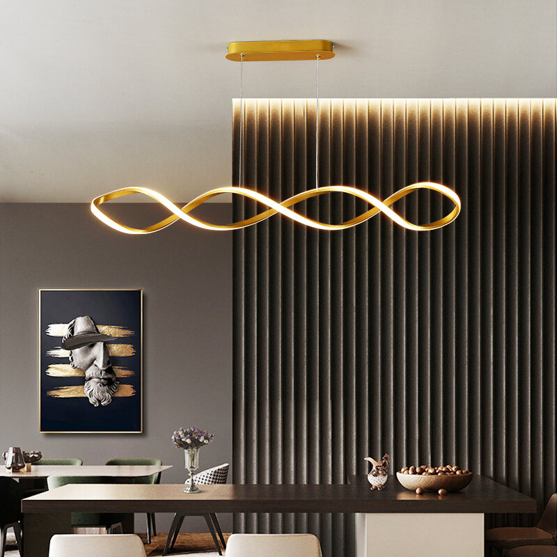 Nova sala de jantar lustre simples e moderno quarto casa sala estar conduziu a lâmpada tira linha estética criativa iluminação