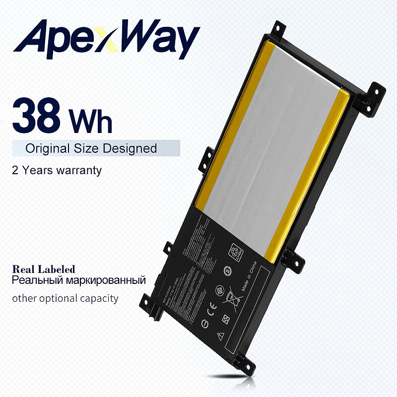 ApexWay C21N1634 Laptop Battery for ASUS A580U X580U X580B A542U R542U R542UR X542U V587U FL5900L FL8000U 7.6V 38WH
