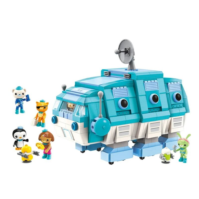Octonauts klocki do budowy dźwięku światła ośmiornica zamek przygoda Plsyset Barnacles Peso Kwazii zabawkowe figurki z Anime Doll Kids Gift