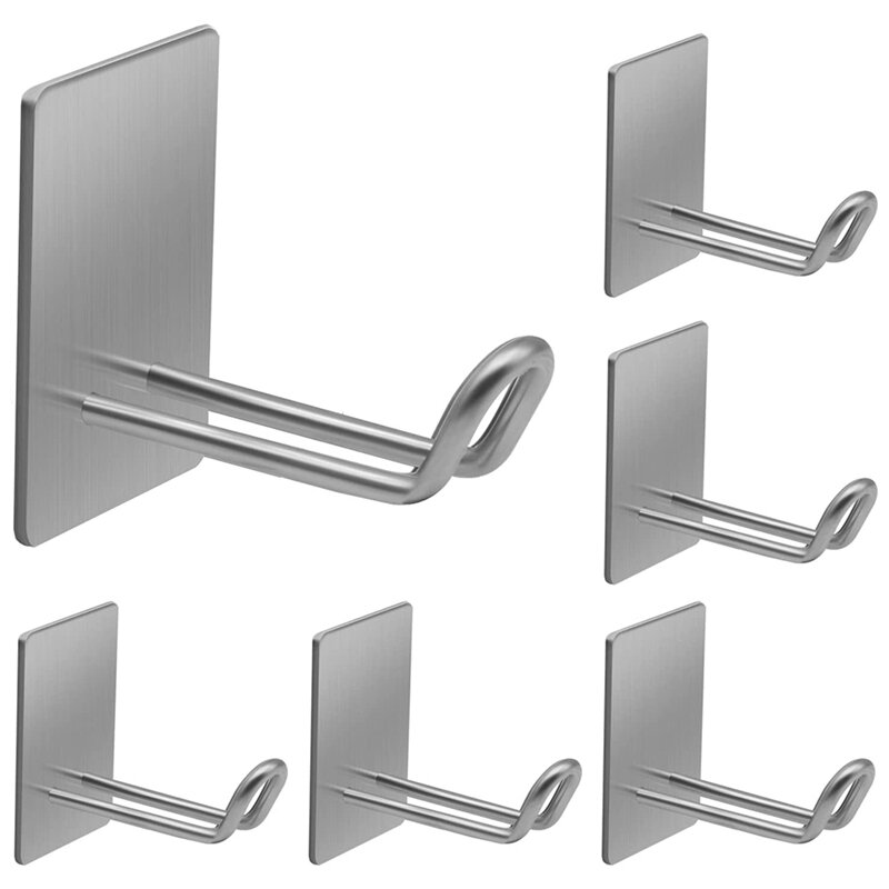 Adhesive Hooks,Towel Hook,Sticky Hanger For Kitchen And Door,Bathroom Wall Hooks For Hanging Towel Robe ,6Packs