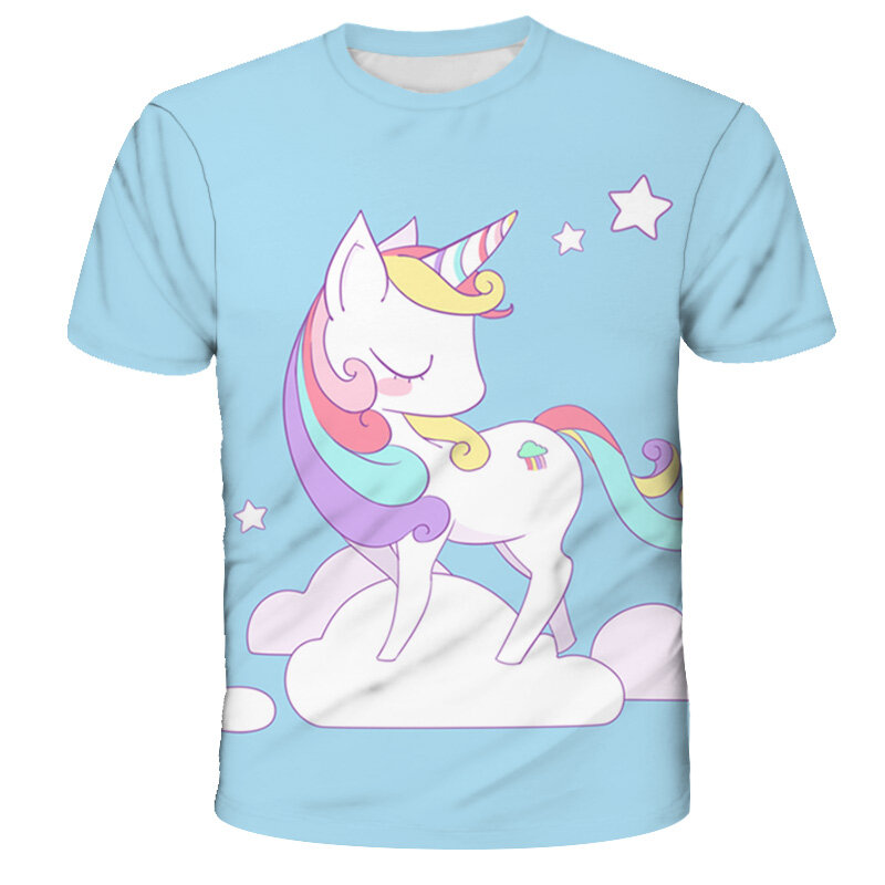 Camiseta con estampado divertido para mujer, camiseta de moda con estampado de unicornio, camisetas de manga corta para mujer, camiseta de Humor