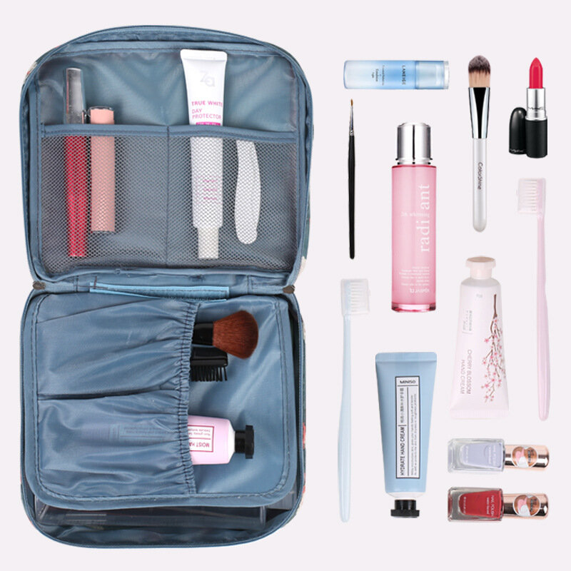 Reise Wasserdichte Kosmetik Tasche Tragbare Make-Up Organisieren Handtasche Wochenende Über Nacht Bad Pflegespeicher Beutel Zubehör