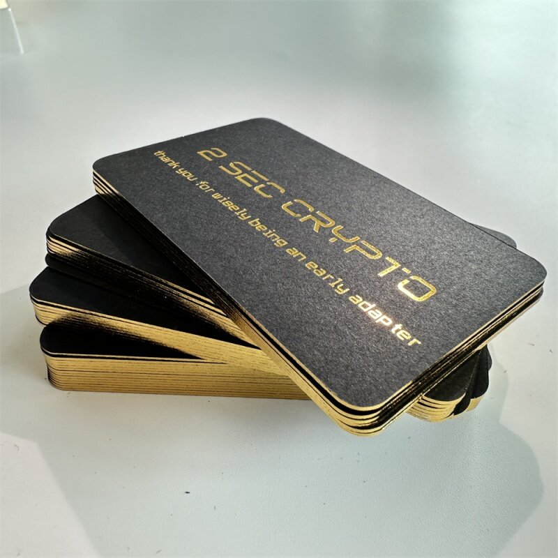 Kunden spezifisches Design elegante individuell bedruckte Goldfolie kleine Visitenkarte Luxus schwarz geprägte Visitenkarte Metall Visitenkarten