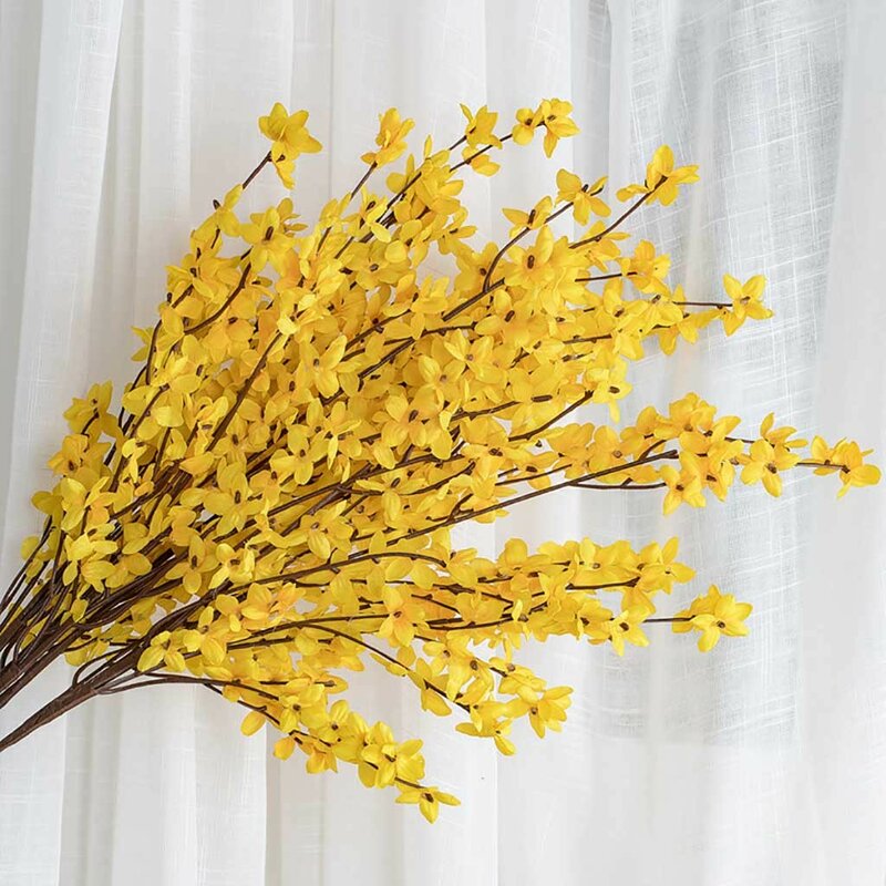 Artificial Flowers Dancing White Branch High Quality Babies Breath Fake Flowers Long Bouquet Home Wedding Decoration Autumn #T1P