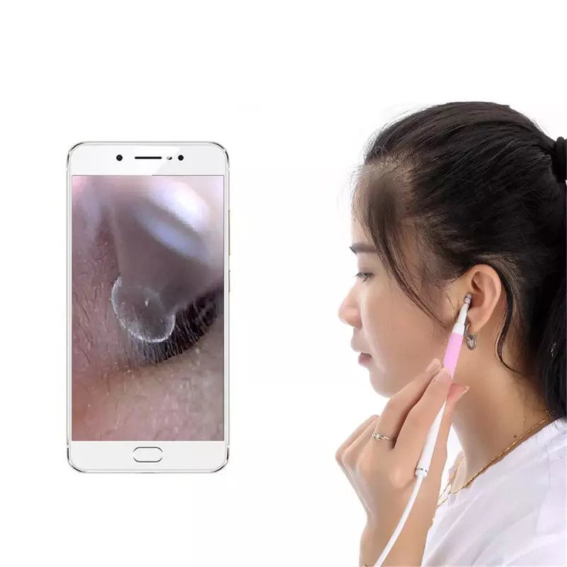 3 in 1 Ear Endoscope Visual Ear Spoon 2M cable 5.5mm Mini Camera Diagnostic Tool Health Care Visual Ear Cleaning Ear Pick