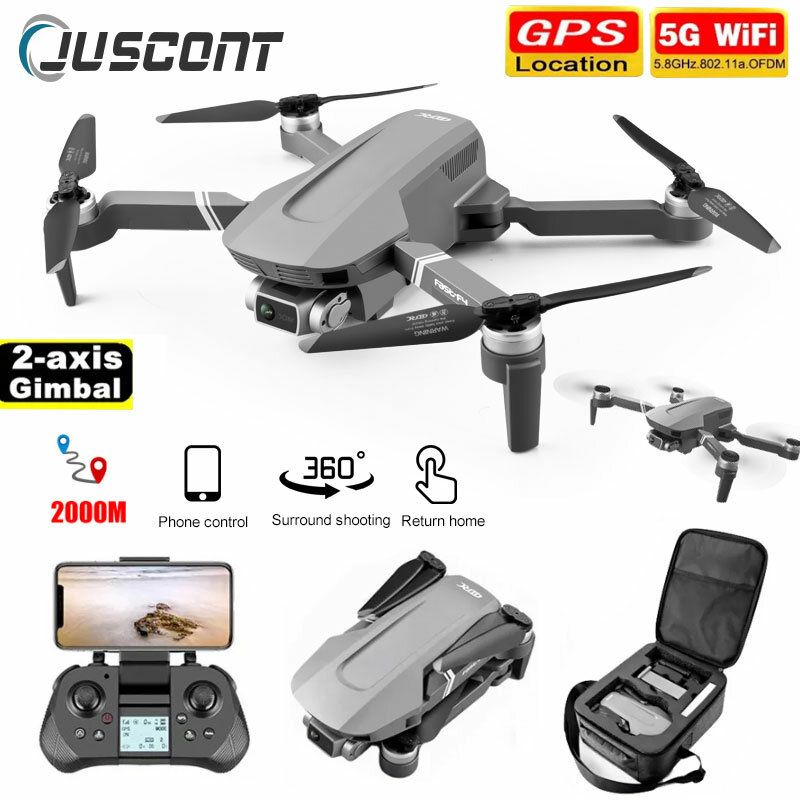 Nuovo F4 GPS Drone 4K HD doppia fotocamera 5G WiFi FPV telecomando Quad Drone distanza stabile 2km RC aereo giocattolo regalo