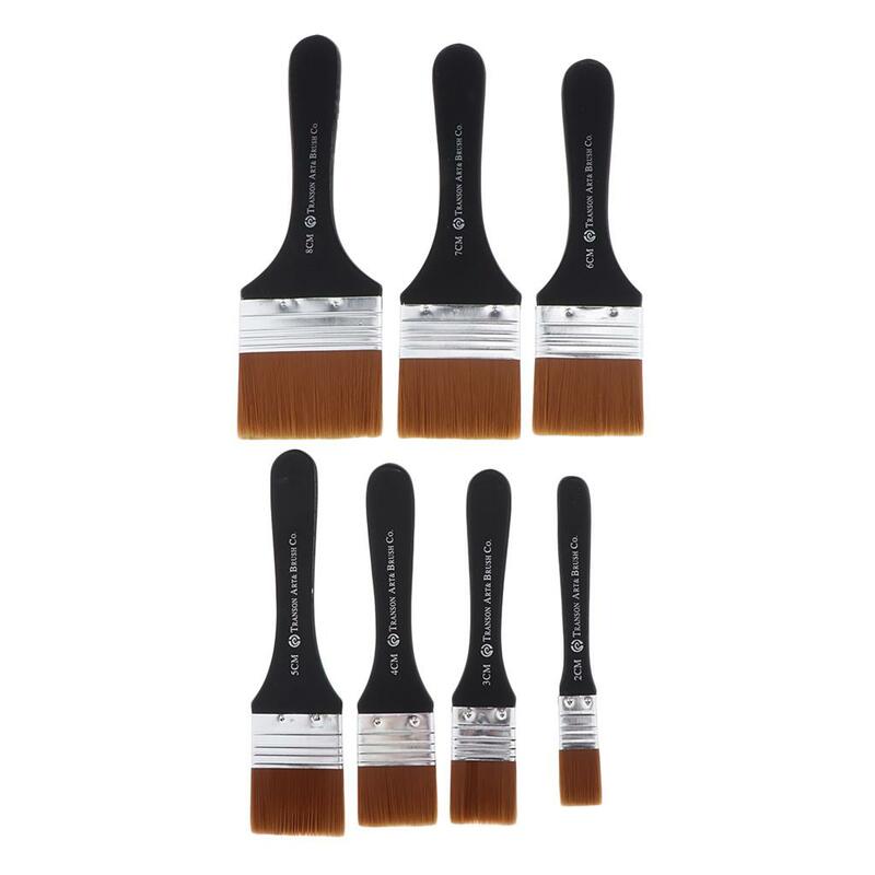 Professional Wooden Handle Brush Acrylic Flat Brush Oil Paint Brush for Painting