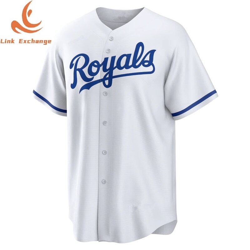 Qualidade superior nova kansas city royals homens jovens crianças camisa de beisebol costurado t camisa