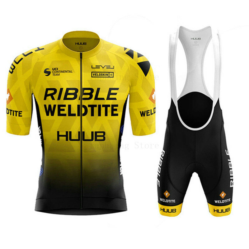 2022 Ribble Weldtite Radfahren Jersey Set HUUB Radfahren Kleidung Männer Rennrad Shirts Anzug Fahrrad Bib Shorts MTB Maillot Culotte