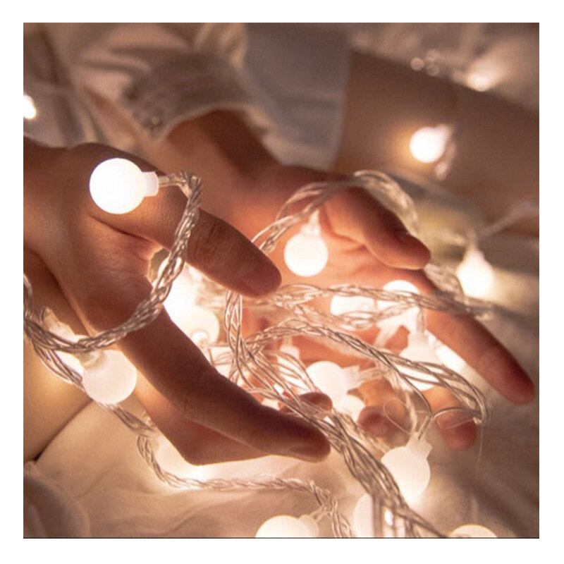 الجنية LED سلسلة ضوء مصباح LED يعمل بالبطارية مصباح على شكل كرة ضوء سلسلة ضوء خمري مع البعيد عيد الميلاد لوازم ديكورات زفاف للمنزل