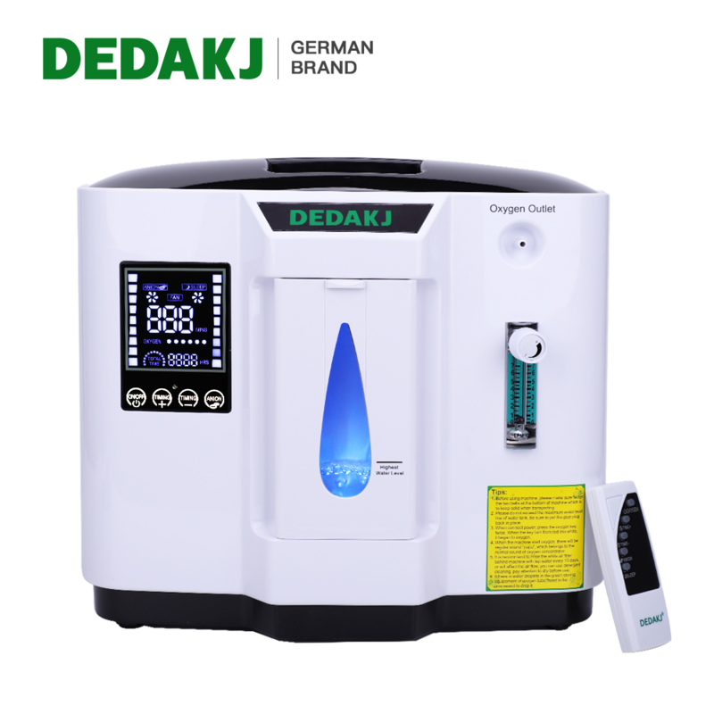 DEDAKJ-máquina concentradora de oxígeno portátil, generador de oxígeno para el cuidado del hogar, ajuste Manual, alta concentración, 1L-7L, DE-1A