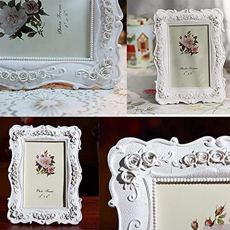 6 Polegada retro branco photo frame photo display photo frame poster decoração de casa parede pendurado photo frame