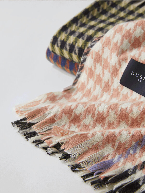 DUSHU-bufanda informal de 67cm de ancho y 190cm de largo para mujer, bufanda Lisa suave y cálida a cuadros, bufanda de moda para invierno 2022
