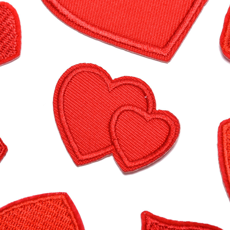 8ชิ้น/เซ็ตสีแดง Love Series สำหรับเตารีดเสื้อ Patches ปักสำหรับหมวกกางเกงยีนส์สติกเกอร์เย็บบนผ้า Patch Applique ...