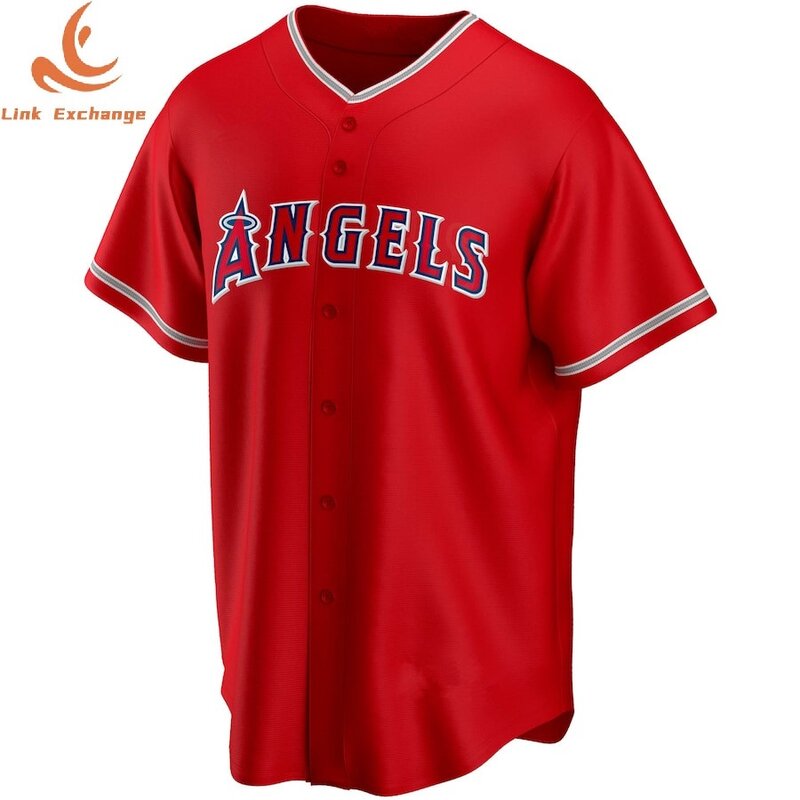 Alta qualidade nova los angeles anjos homens jovens crianças camisa de beisebol costurado t camisa