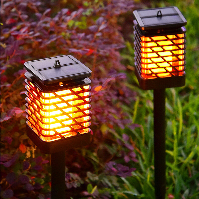 Impermeável Solar Flame Torch Light, Flickering Light, Lâmpada de assoalho, Decoração do jardim ao ar livre, caminho do gramado, quintal, pátio