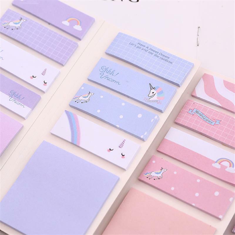 Korean Cute Stationery Unicorn Animal Bookmark Sticky Notes Simple Office Plan Label Paper Student Memo Pads Kawaii Message Tag