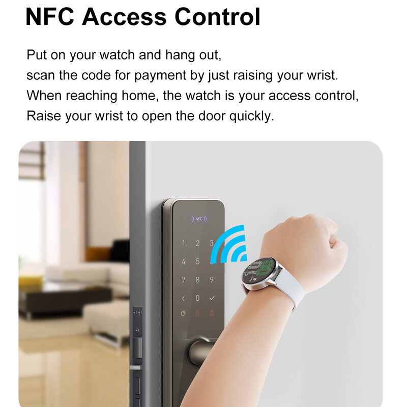 Rollstimi Đồng Hồ Thông Minh Nam Nữ NFC Theo Dõi Cuộc Gọi Bluetooth Thể Thao Đồng Hồ Tùy Chỉnh Mặt Số Nhịp Tim Thể Dục Oxy Trong Máu Dây Điện Tâm Đồ