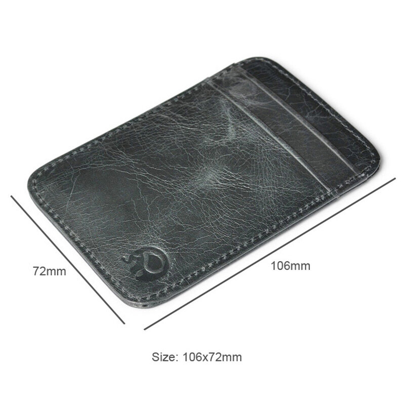 Carteira ultra de couro com 5 espaços para homens, porta-cartão compacto vertical, ideal para cartão de crédito bancário e identidade, negócios