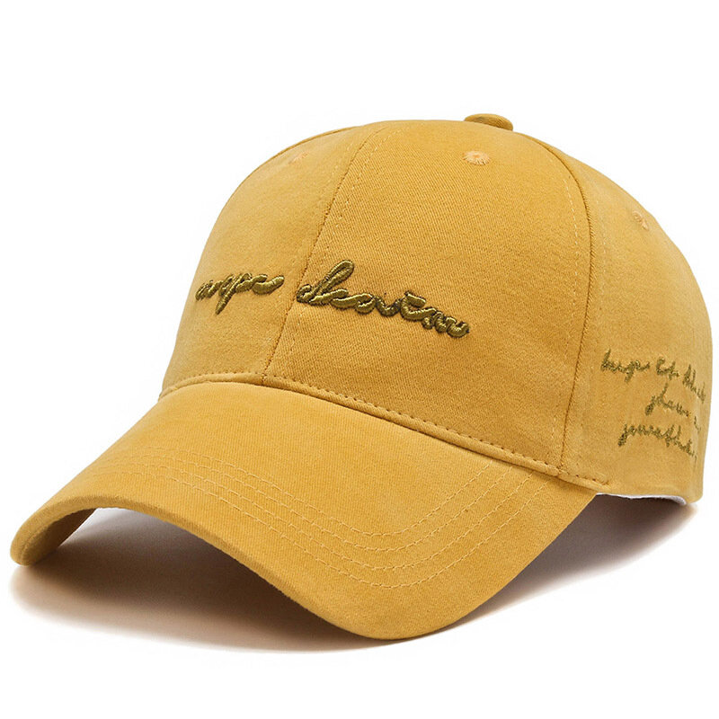 2022 Summer Women Men Baseball Cap Fashion Letter Embroidery Snapback Hat Vintage Washed Cotton Unisex Hip Hop Sun Hat Casquette