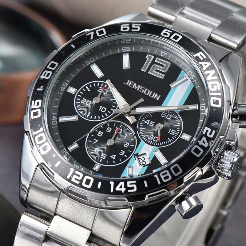 Часы мужские из нержавеющей стали с хронографом, брендовые классические многофункциональные деловые светящиеся часы AAA