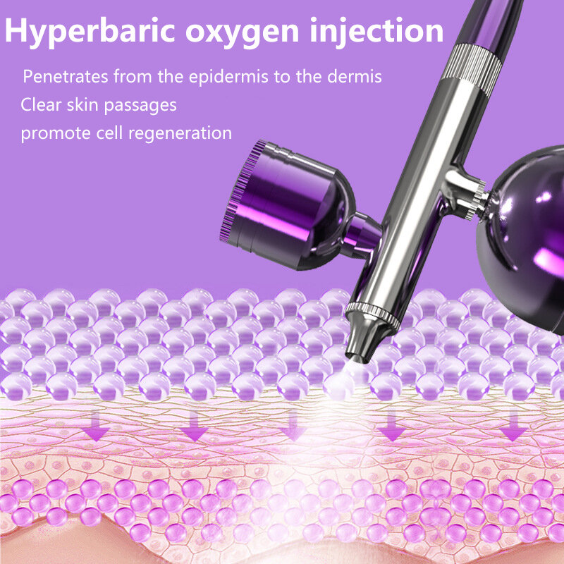 Injetor de água de alta pressão nano do injetor do oxigênio 160kpa hidratação facial da beleza e hidratação do oxigênio da luz azul injetar