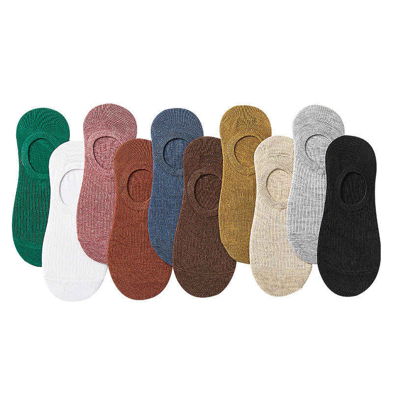 1 Pair Women Cotton Ankle Socks Breathable Sports Solid Color Boat ComfortableInvisible Non-slip Summer Candy Color Short Socks