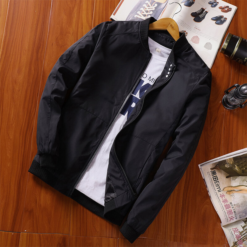 Mens Fashion Bomber Jacket Casual Thin Slim Baseball Jackets Men Streetwear Hip Hop Windbreaker Zipper Jacket Coat Male
