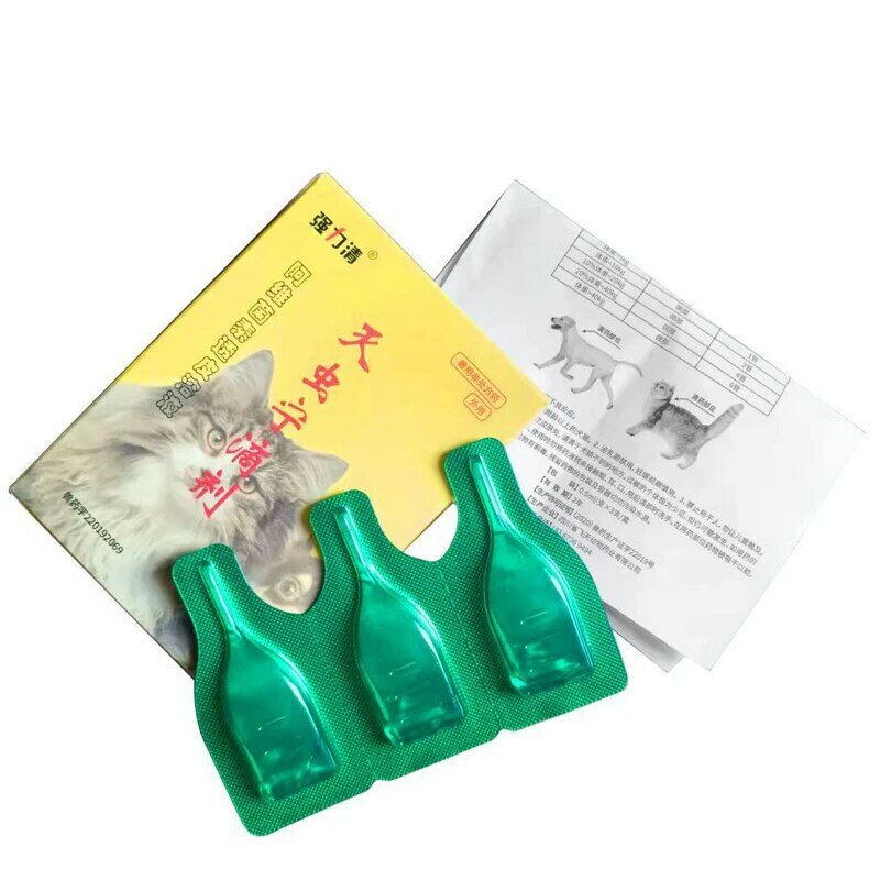 0.5mlx3 Pet Insecticide Anti Flea Lice Insect Killer Spray Pets Supplies For Dog Cat External Deworming Treatment Pet Potion