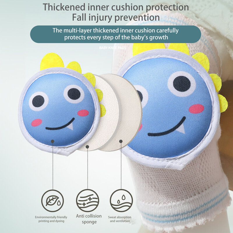 1 Pair Baby Knee Pad Kids Girls Boys Safety Crawling Elbow Cushion Infant Toddlers Baby Leg Warmer Kneecap Breathable