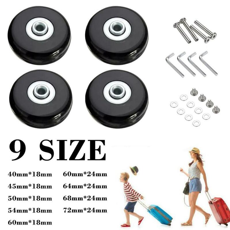 4Pcs Replace Wheels With Screw For Travel Luggage Suitcase Wheels Axles Repair Kit 40/45/50mm Silent Caster Wheel DIY Repair