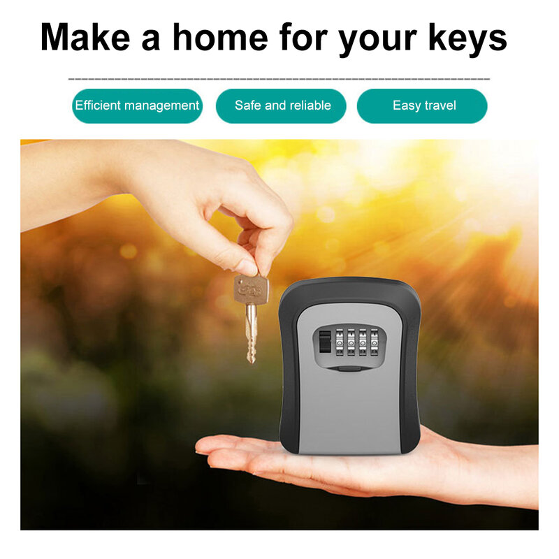 壁掛け式キーロックボックス,1〜5個,収納オーガナイザー,4桁のパスワード,セキュリティコード,パスワード,ホームセキュリティの組み合わせ