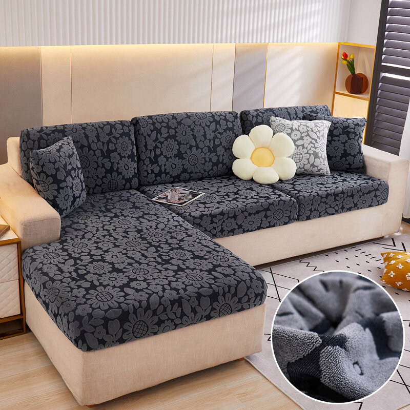 Conjunto de fundas de asiento de sofá para sala de estar, Chaise Longue, cojín elástico de esquina seccional, Protector de muebles de 3 plazas