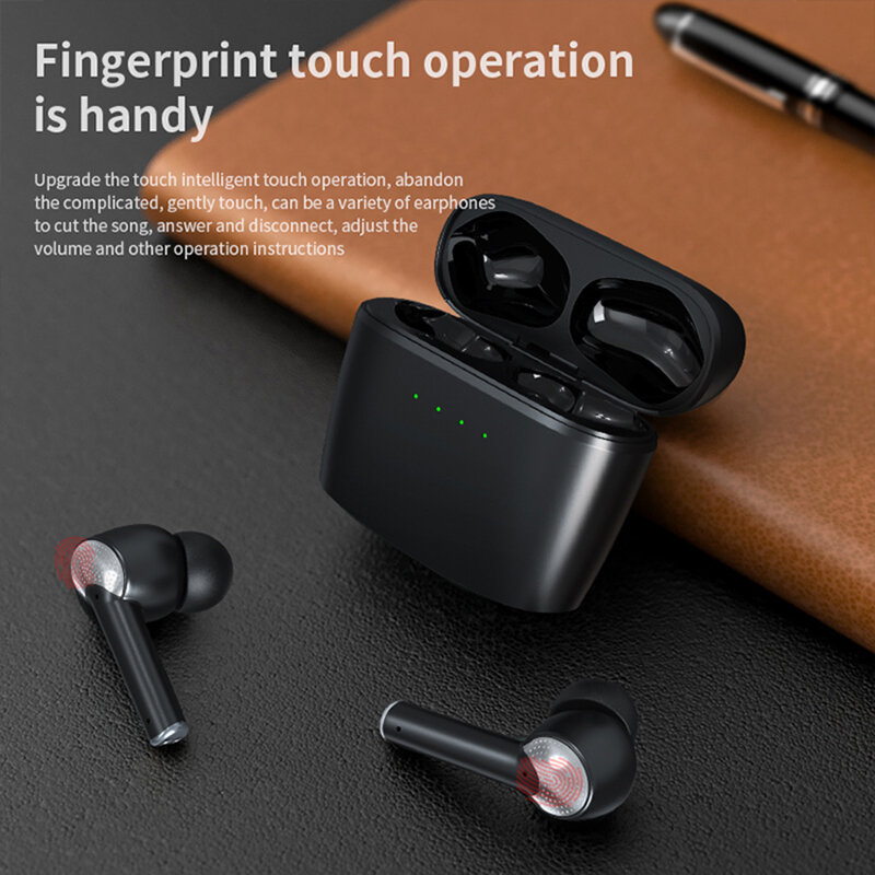 J8 TWS Wireless Bluetooth Headphones ANC/ENC Noise Reduction Touch Control Earbuds with Mic IPX5 Waterproof HD Call Headset