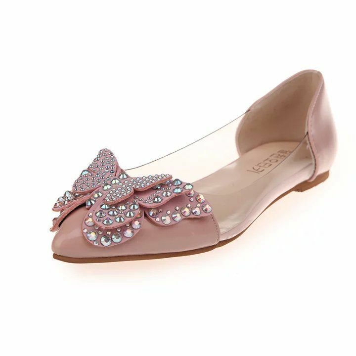 Laço nó geléia sandálias de praia feminino dedo do pé apontado cristal transparente arco sandálias femininas vermelho sapatos de casamento plana sapatos de verão