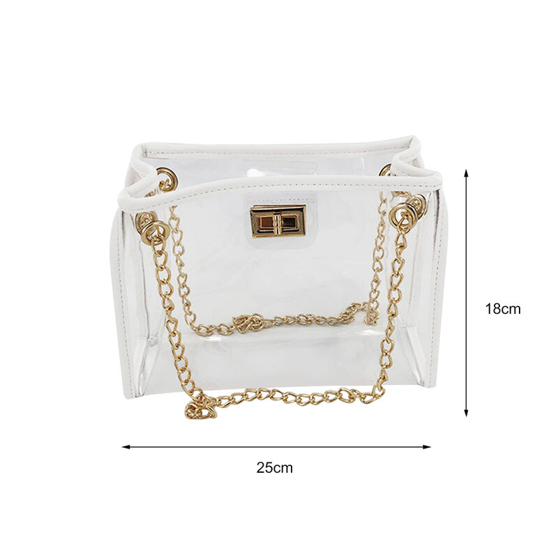 여자 가방 유럽과 미국의 새로운 간단한 방황 가방 투명 PVC 패션 체인 한 어깨 메신저 가방