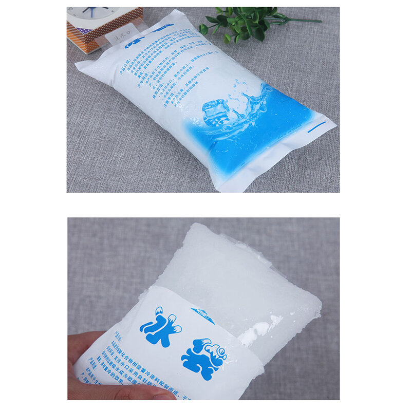 Paquete de hielo de 100/200/400/600 ML, bolsa de refrigeración de Gel seco, reutilizable, inyección de agua engrosada, bolsa de hielo, refrigeración de compresa fría