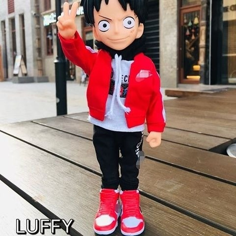 One Piece Tide Clothing Luffy Commoner Tide Brand Creative Trend Puppet Hand-made Model Ornament Children's Toy Gift Anime Gift