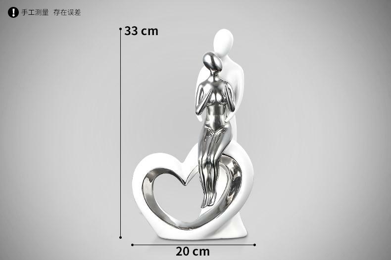 Современная керамическая абстрактная скульптура для пар, романтическая фигурка, статуэтка для влюбленных, украшения для свадебной комнаты...