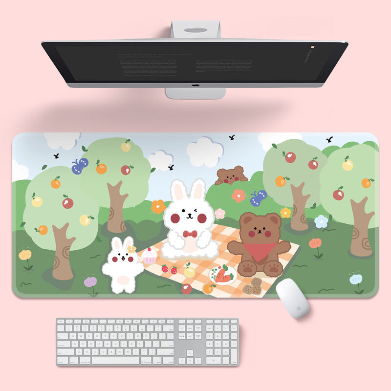 귀여운 마우스 패드 크리 에이 티브 INS 조수 대형 게임 컴퓨터 키보드 사무실 테이블 매트 홈 장식을위한 십대 소녀를위한 Kawaii 데스크