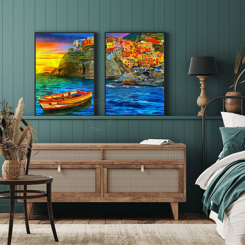Pittura a olio paesaggio dipinti su tela per soggiorno camera da letto Poster e stampe Poster da parete decorazioni per la casa